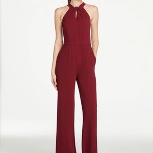 Ann Taylor Factory Cranberry/Burgundy Halter Top Jumpsuit Size 0